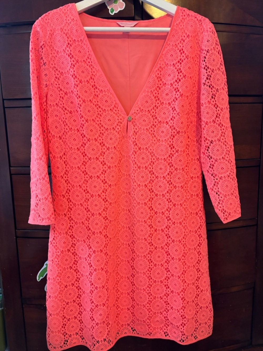 Lilly Pulitzer Lamora Dress Pucker Pink Breakers Lace